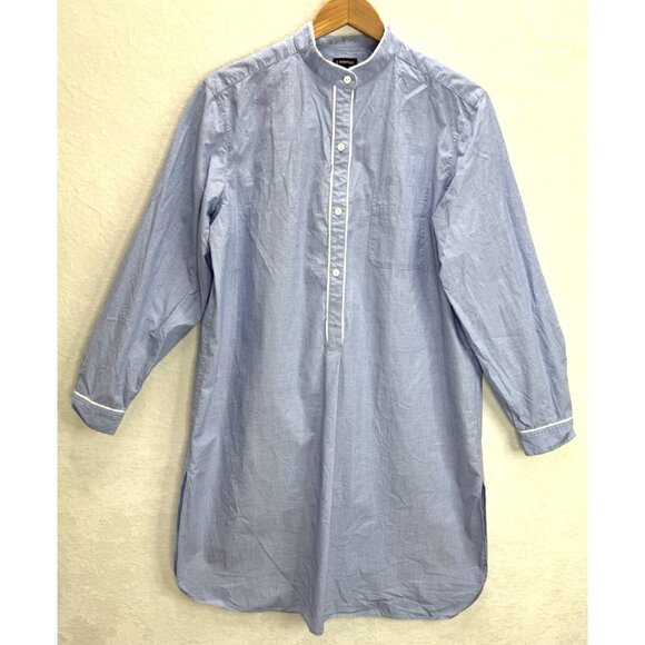 J. Peterman Women's Blue Long Sleeve Tunic Dress Size Large - Picture 2 of 9